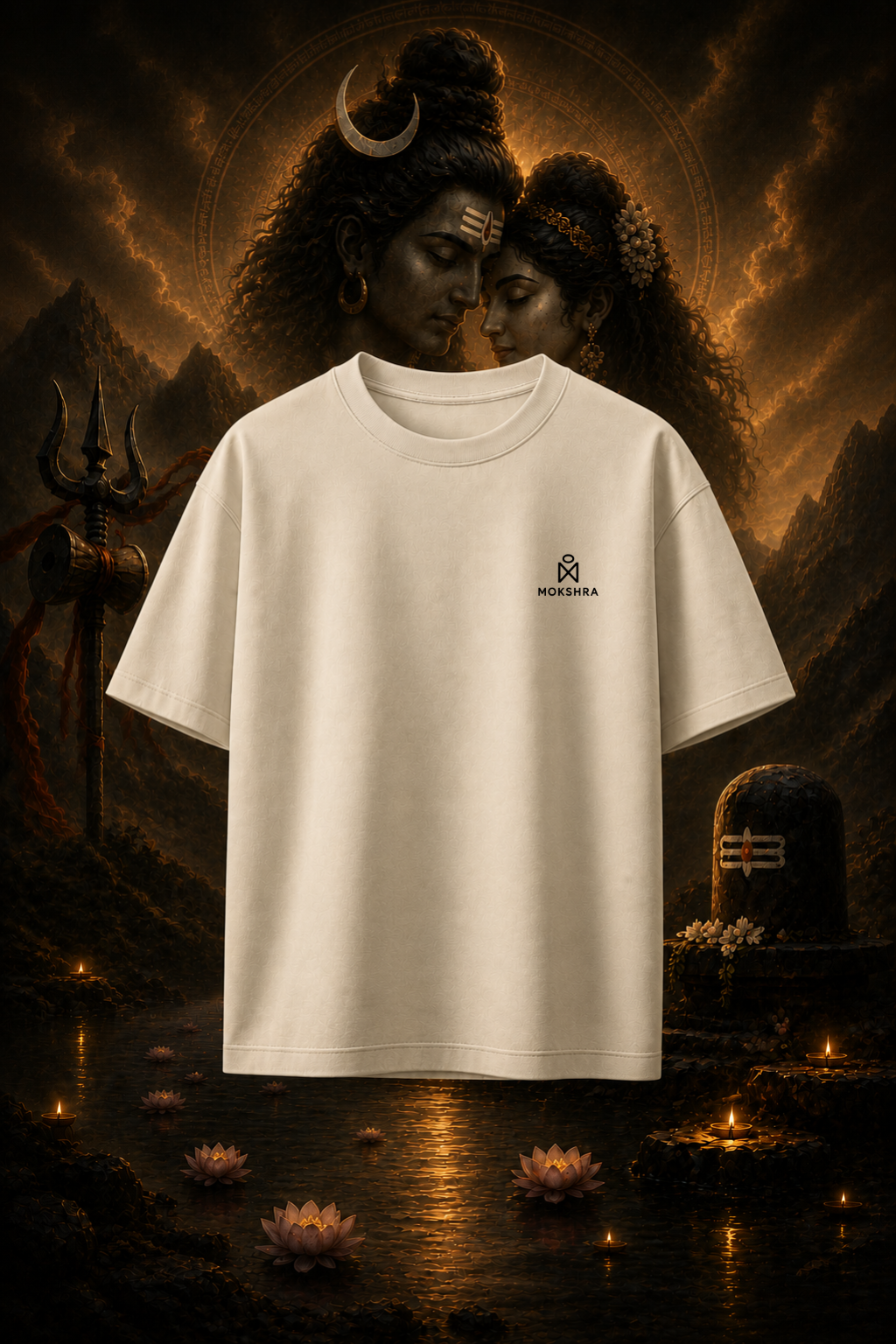 Shiv Shakti Harmony Oversized T-Shirt | Premium 260 GSM Cotton