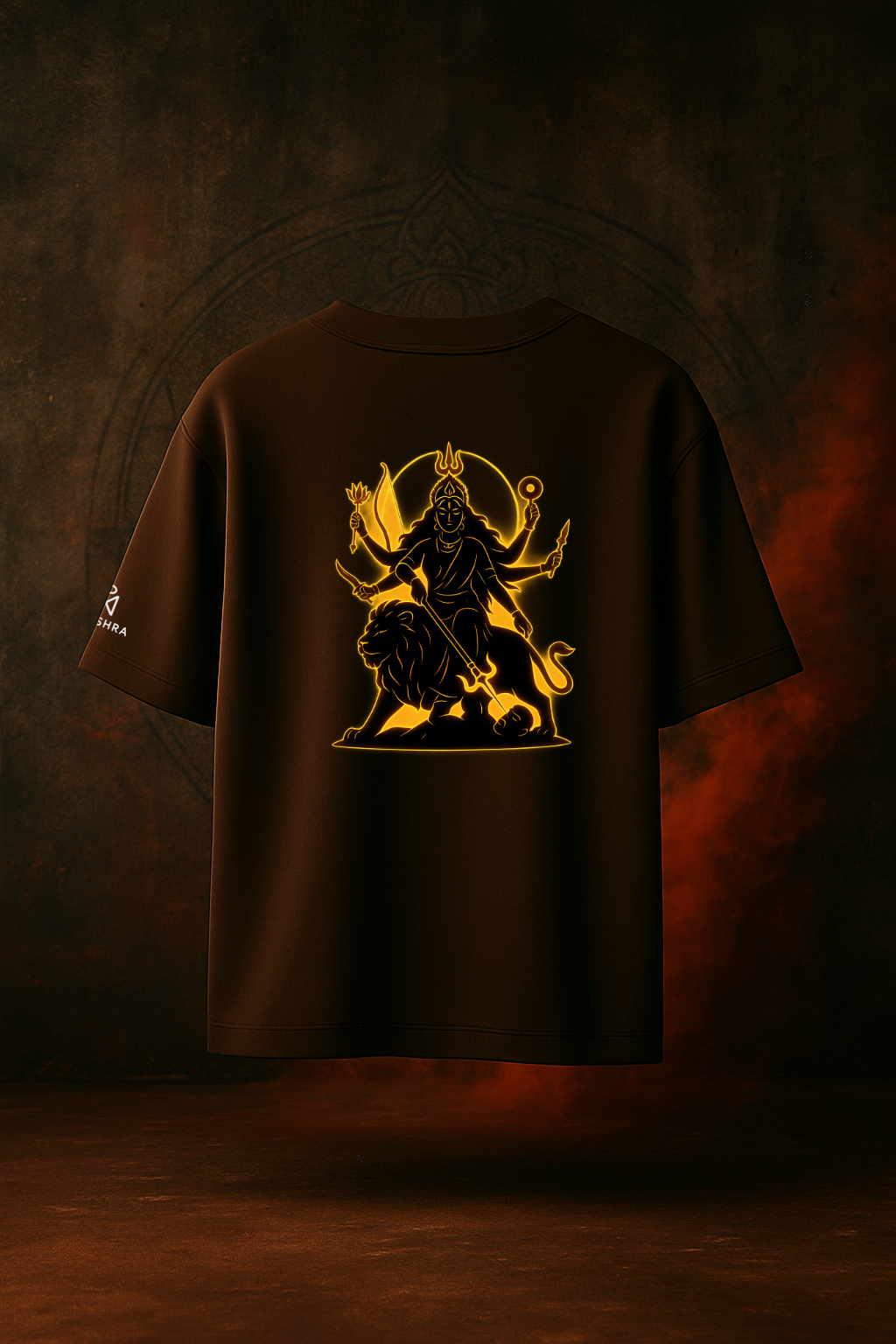 Shakti Glow Tee – जय मातादी + Durga Silhouette