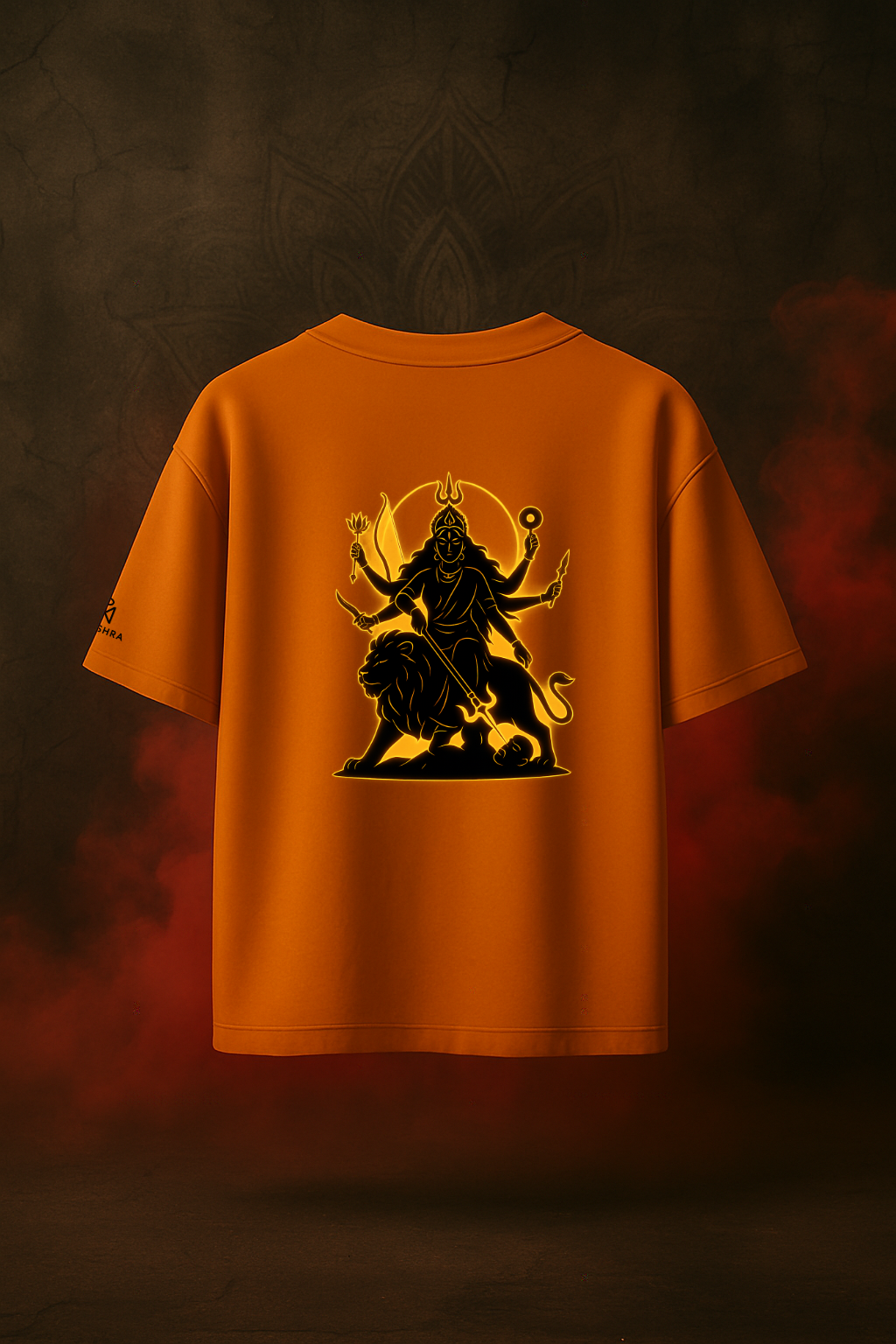 Shakti Glow Tee – जय मातादी + Durga Silhouette