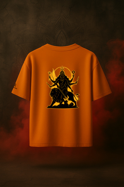 Shakti Glow Tee – जय मातादी + Durga Silhouette