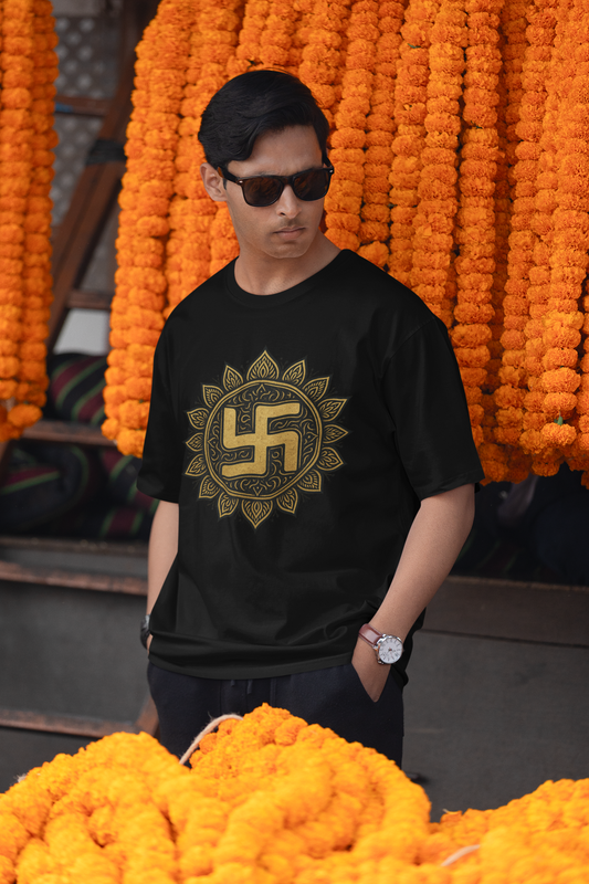 Swastik Mandala T-Shirt – Sacred Symbol Streetwear