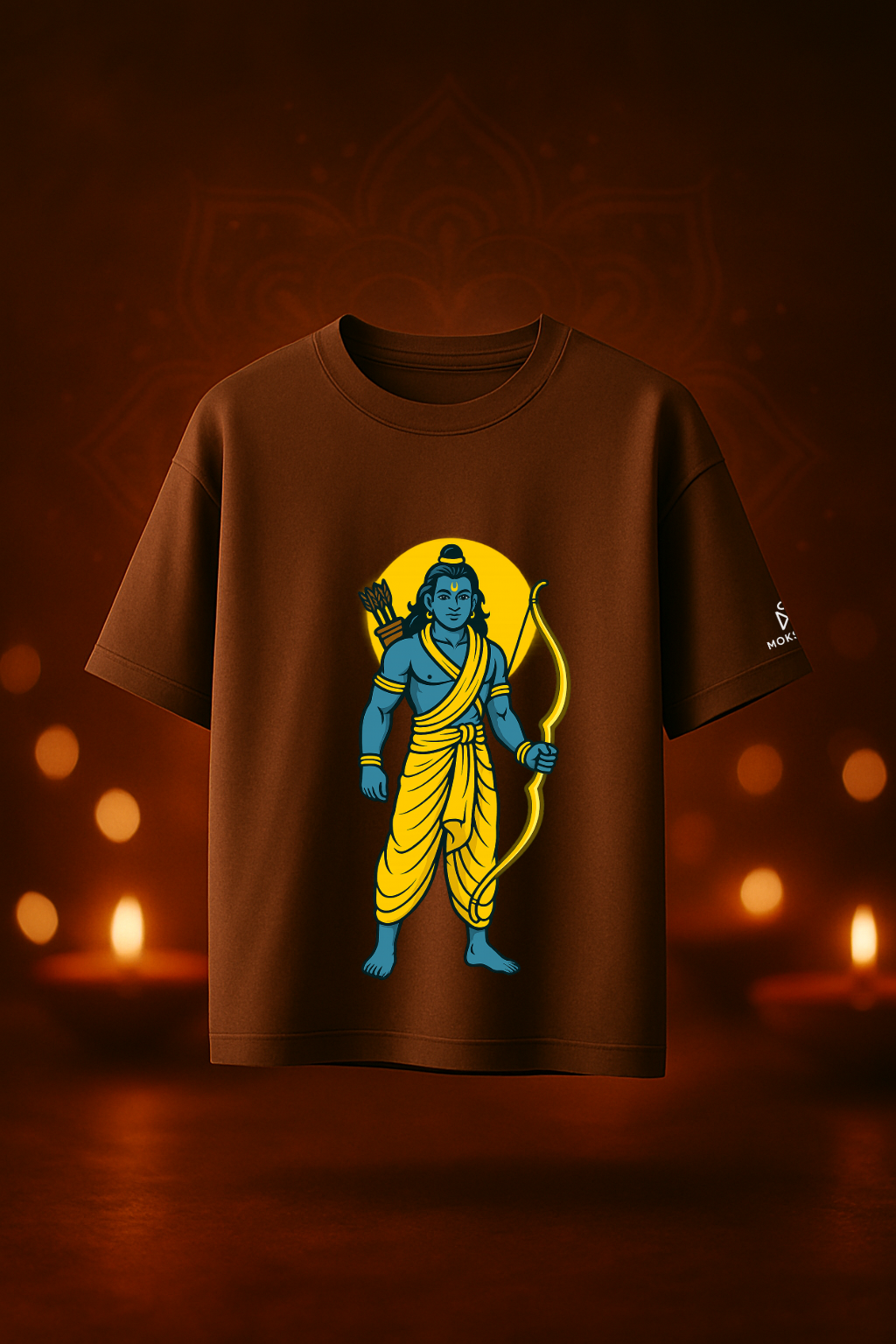 Ram Bhakti Flame Tee – Diwali Edition | Oversized Fit