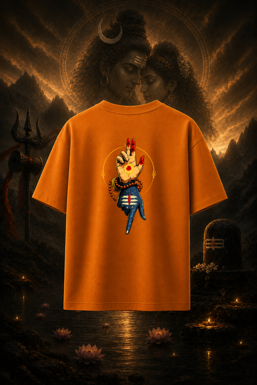 Shiv Shakti Harmony Oversized T-Shirt | Premium 260 GSM Cotton