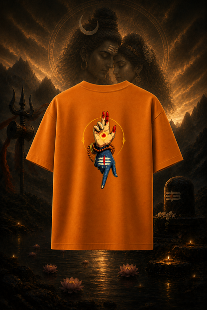 Shiv Shakti Harmony Oversized T-Shirt | Premium 260 GSM Cotton