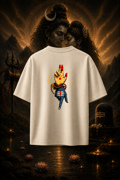 Shiv Shakti Harmony Oversized T-Shirt | Premium 260 GSM Cotton