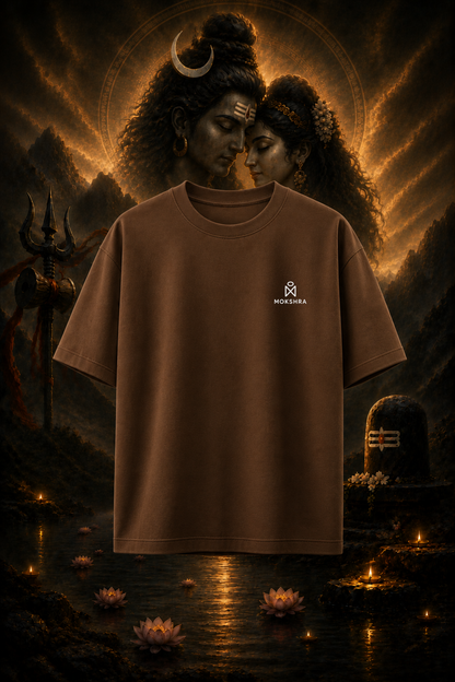 Shiv Shakti Harmony Oversized T-Shirt | Premium 260 GSM Cotton