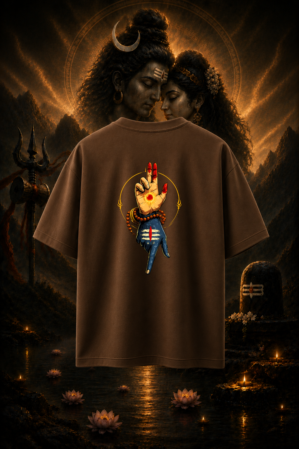 Shiv Shakti Harmony Oversized T-Shirt | Premium 260 GSM Cotton