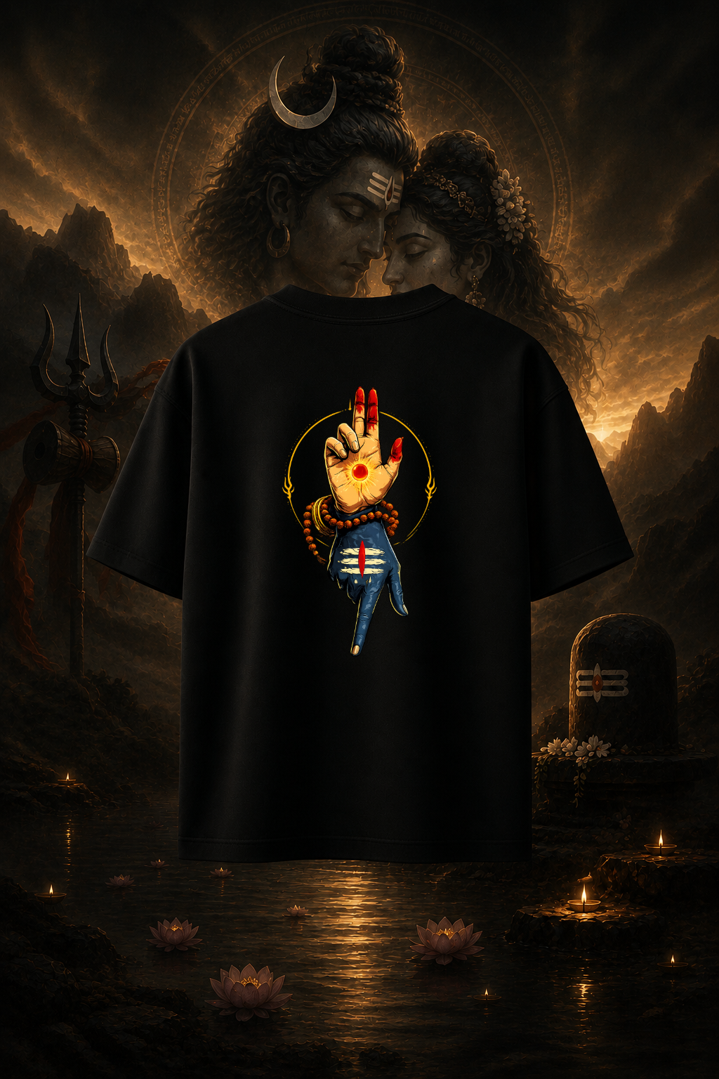 Shiv Shakti Harmony Oversized T-Shirt | Premium 260 GSM Cotton