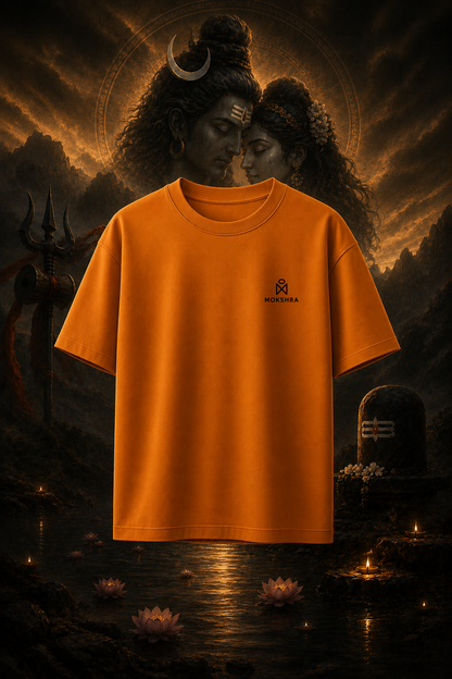 Shiv Shakti Harmony Oversized T-Shirt | Premium 260 GSM Cotton