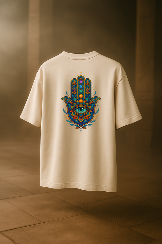 Hamsa Vision Tee – Chakra Bloom Edition
