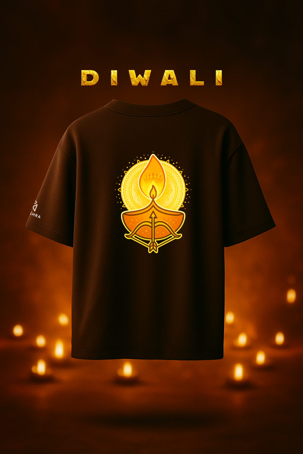 Diwali Diya Glow Oversized T-Shirt – Limited Festive Drop