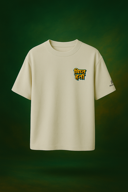 Vighnaharta Tee — Off White & Black Edition