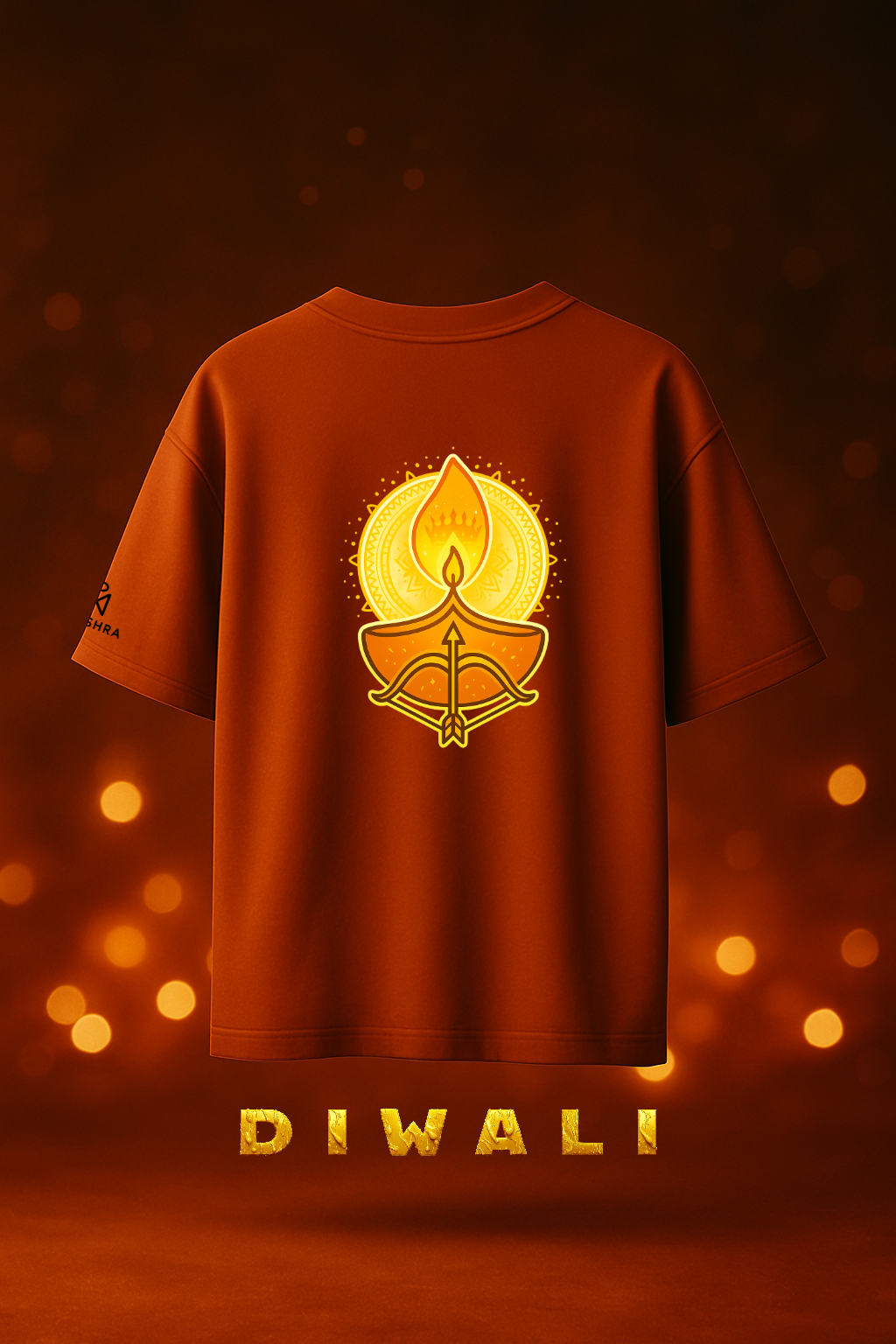Diwali Diya Glow Oversized T-Shirt – Limited Festive Drop