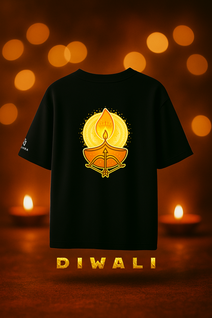 Diwali Diya Glow Oversized T-Shirt – Limited Festive Drop