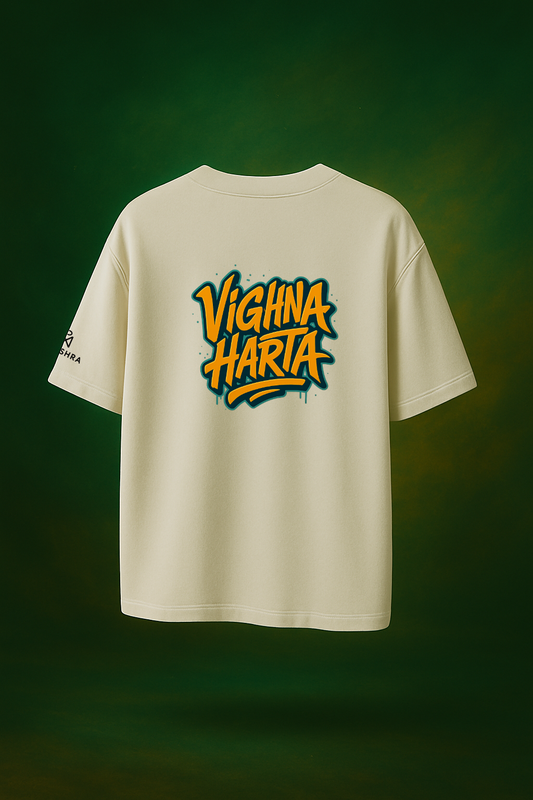 Vighnaharta Tee — Off White & Black Edition